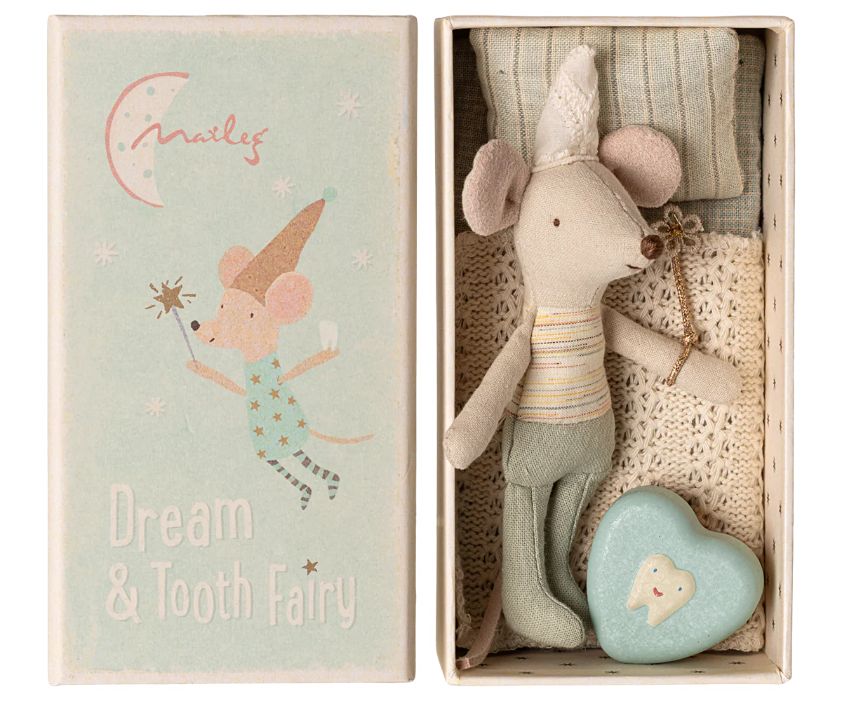 Souris Fée des dents, Petit frère, dans sa boîte assortie - MAILEG