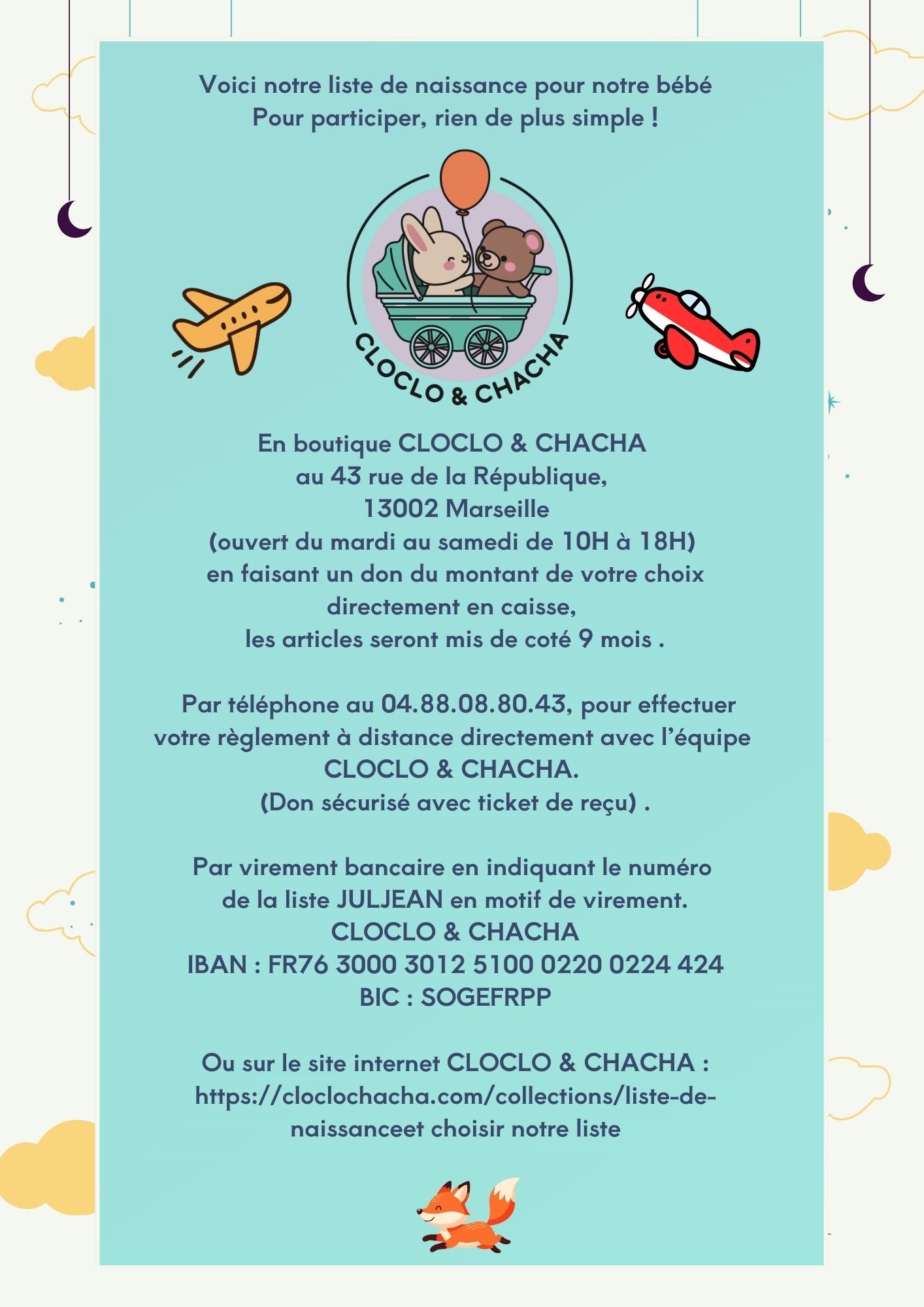 Liste de naissance Julie et Jean-Luc