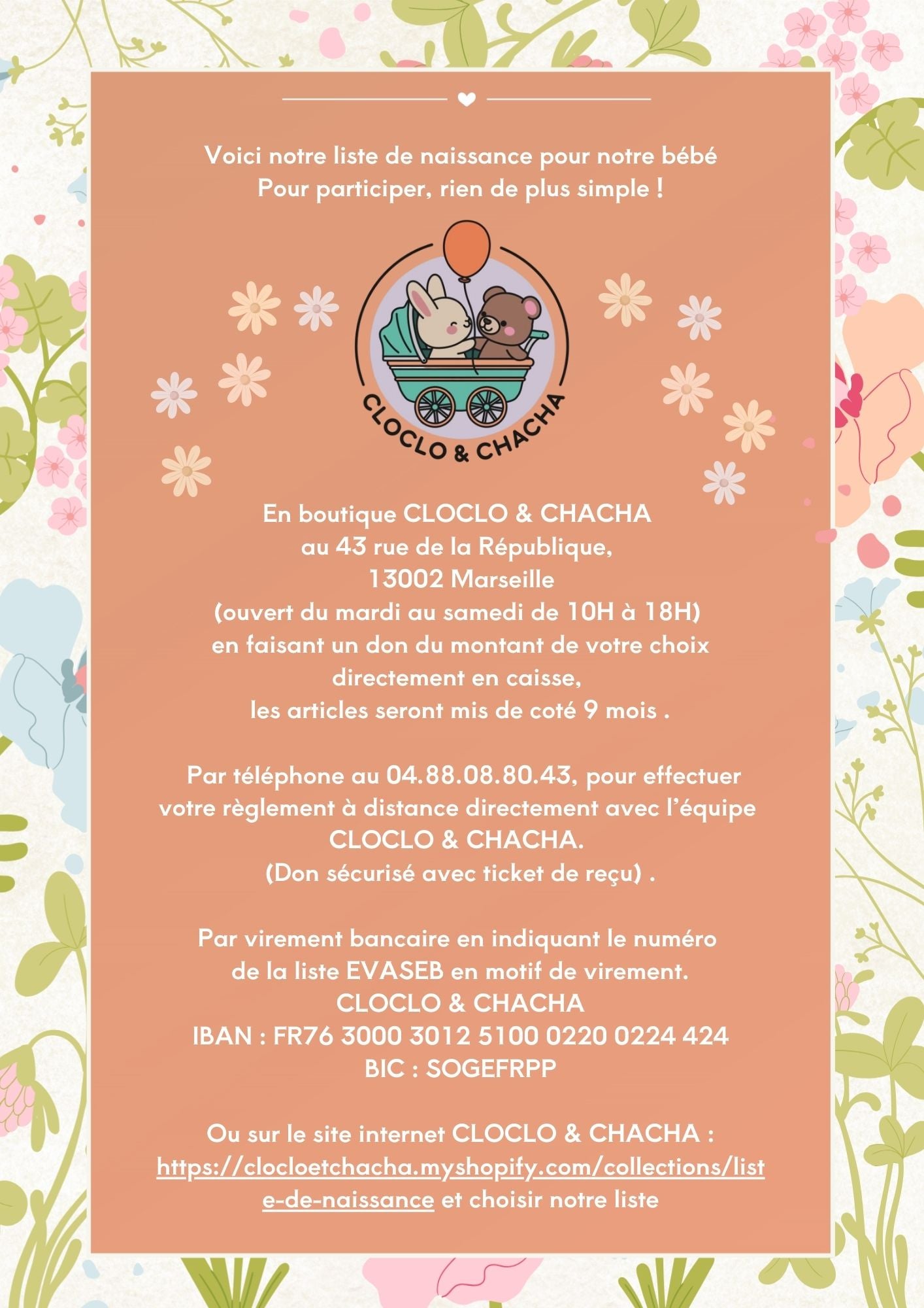 Liste de naissance Eva et Sébastien