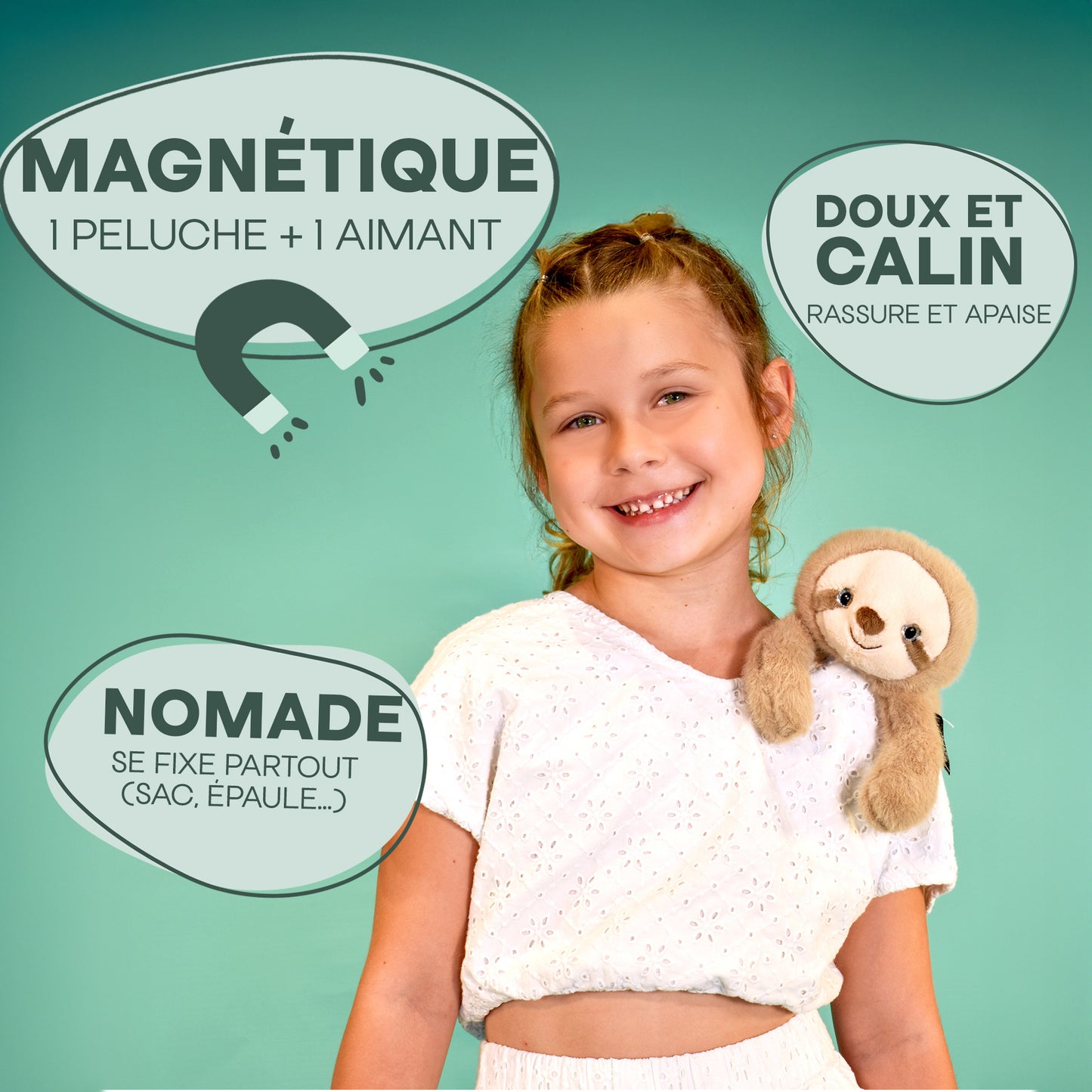 Peluche PODCOLL - Panda en peluche magnétique noir et blanc 30 cm - HISTOIRE D'OURS