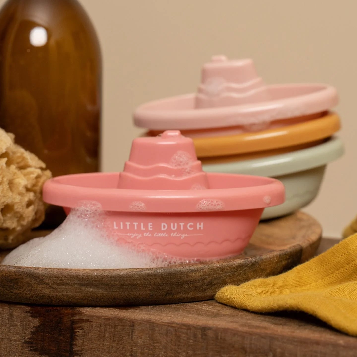 LITTLE DUTCH - Bateaux de bain empilables rose