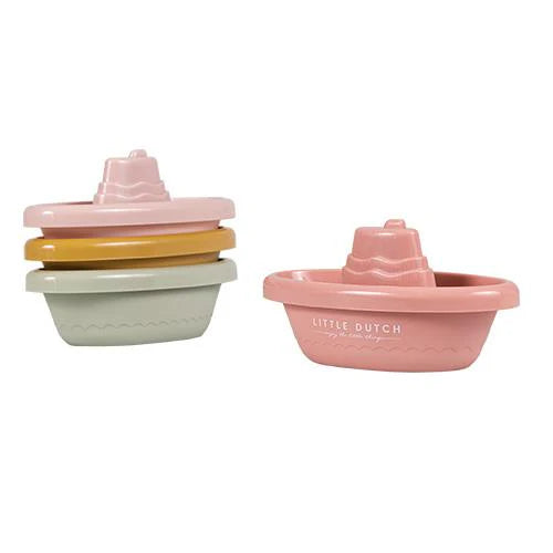 LITTLE DUTCH - Bateaux de bain empilables rose