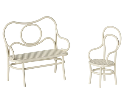 Table, banc & chaise, Souris, Small - Blanc cassé - MAILEG