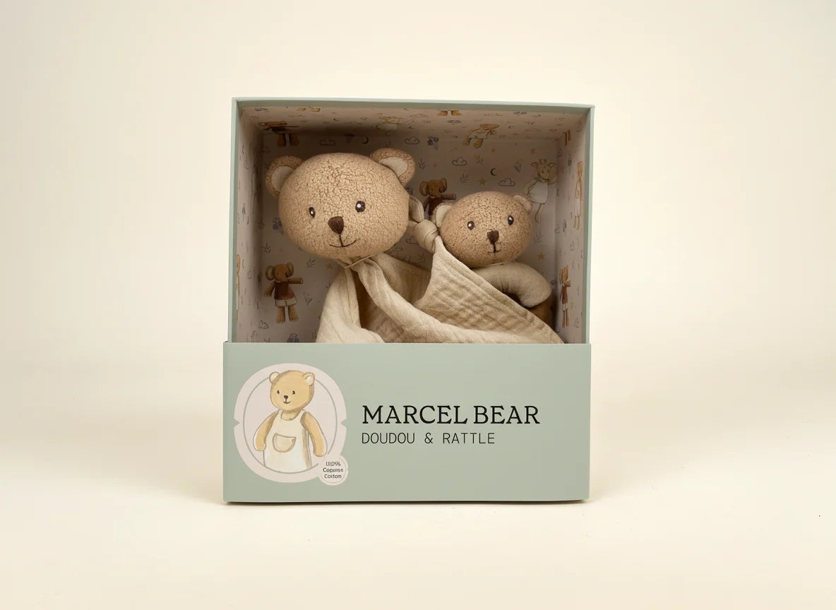 EGMONT TOYS - Coffret cadeau Marcel l'ours : doudou et hochet