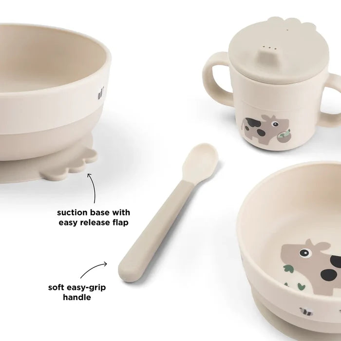 Coffret premier repas ventouse Tiny farm Sable - DONE BY DEER