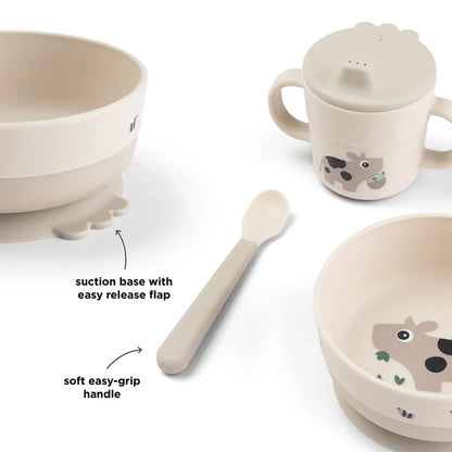 Coffret premier repas ventouse Tiny farm Sable - DONE BY DEER