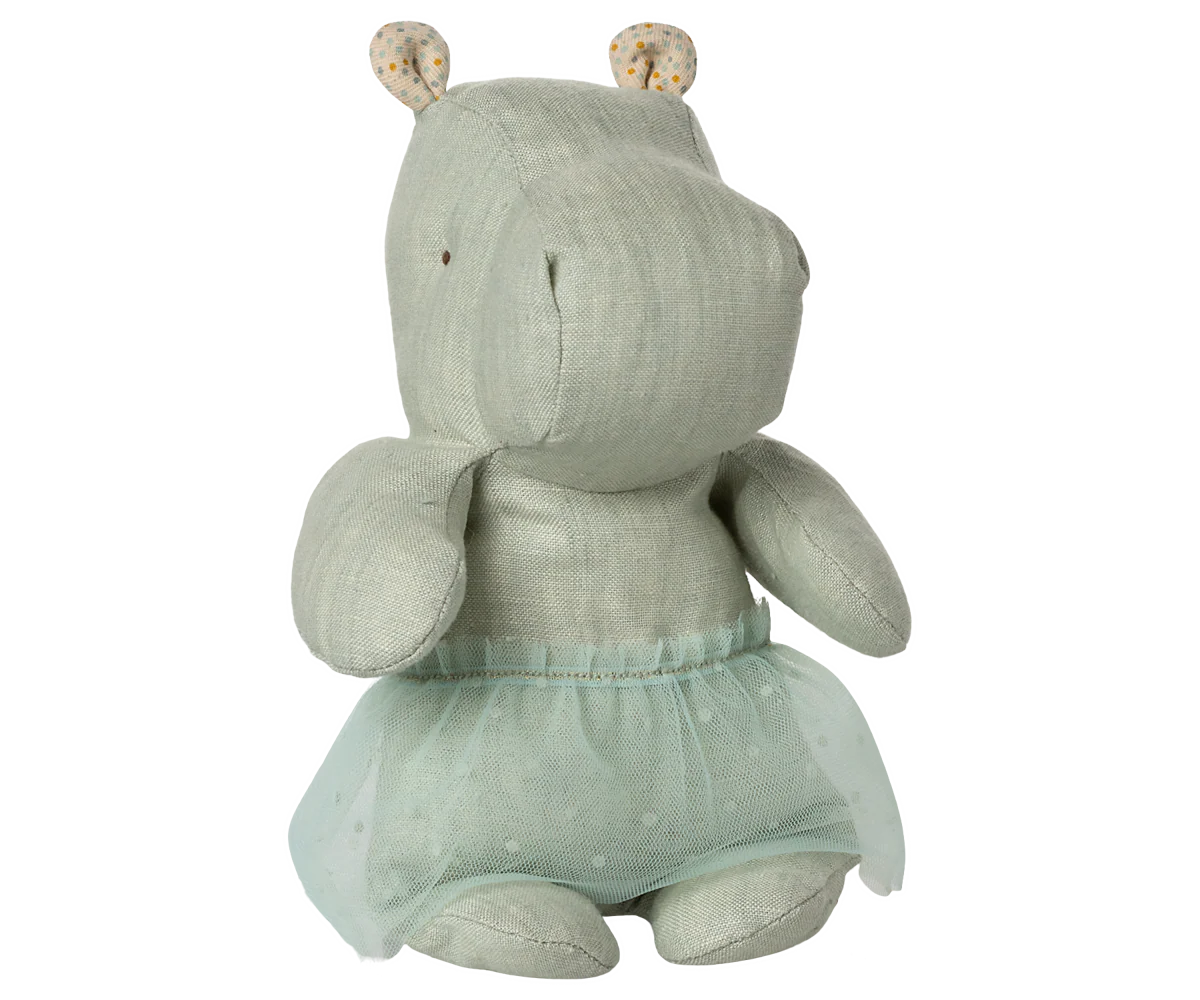 Peluche Safari friends, Hippo avec jupe, Small - Menthe - MAILEG