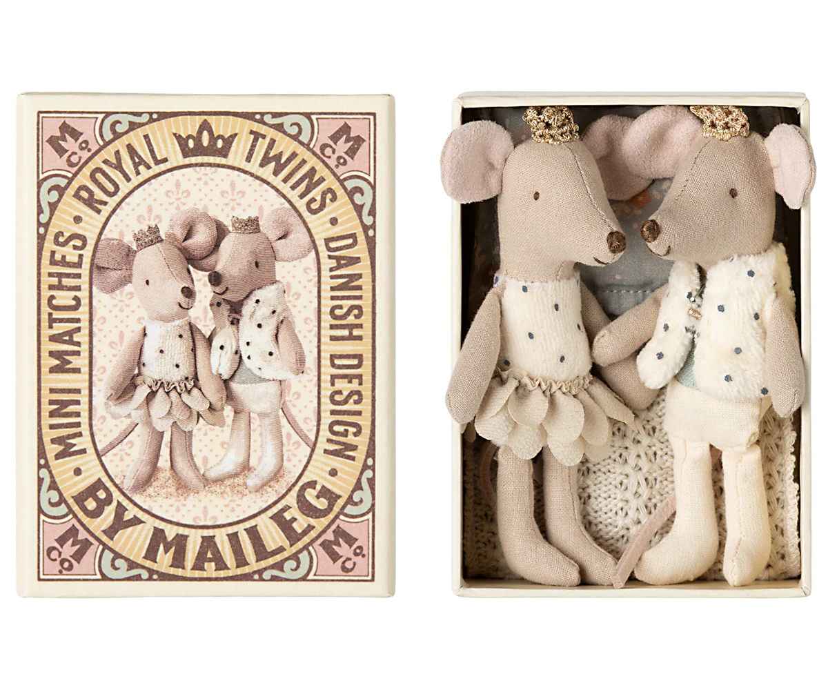 Jumeaux Royaux, Petit(e) sœur & frère souris dans leur boîte assortie - MAILEG