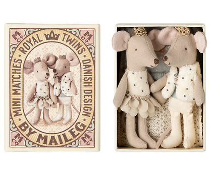 Jumeaux Royaux, Petit(e) sœur & frère souris dans leur boîte assortie - MAILEG