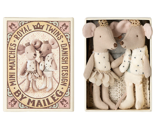 Jumeaux Royaux, Petit(e) sœur & frère souris dans leur boîte assortie - MAILEG