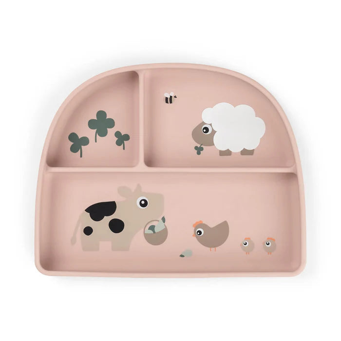 Assiette à compartiments Stick&Stay Tiny farm Poudre - DONE BY DEER