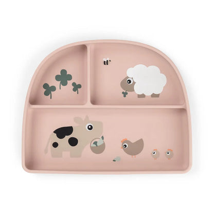 Assiette à compartiments Stick&Stay Tiny farm Poudre - DONE BY DEER