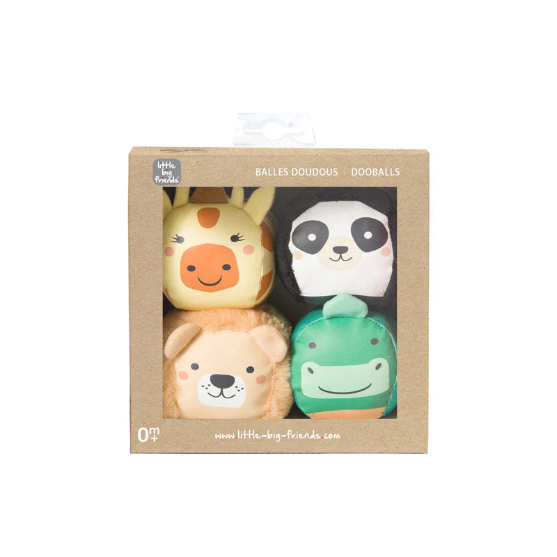 Set de 4 balles doudous Jungle - LITTLE BIG FRIENDS