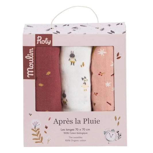 Set de 3 langes "Après la pluie" - MOULIN ROTY