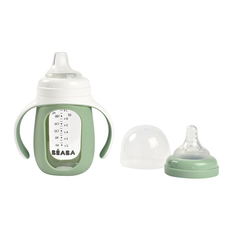 Biberon d'apprentissage en verre 2 en 1 - BEABA