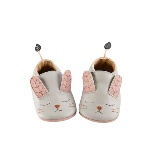 Chaussons en cuir lapin gris "Après la pluie" - MOULIN ROTY
