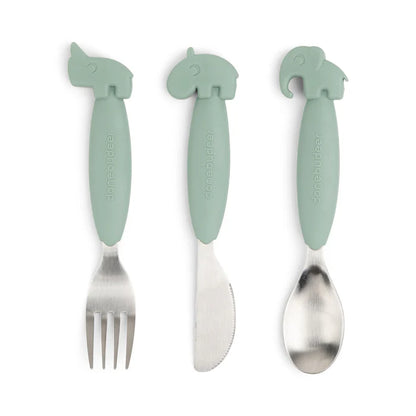 Couverts set de 3 Easy-grip vert - DONE BY DEER