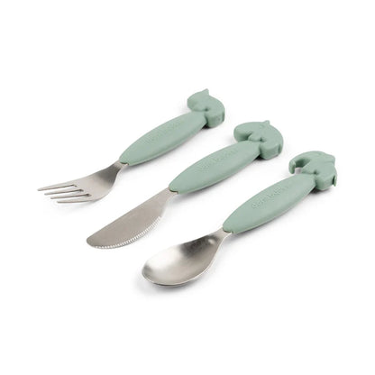Couverts set de 3 Easy-grip vert - DONE BY DEER