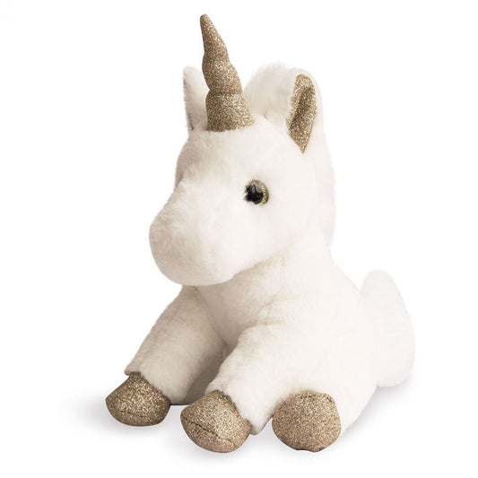 Peluche Licorne paillettes Blanche Or - 23 cm - HISTOIRE D'OURS