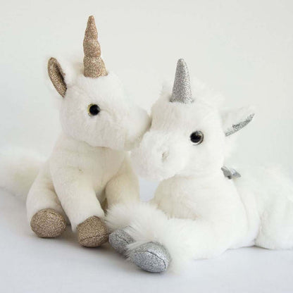 Peluche Licorne paillettes Blanche Or - 23 cm - HISTOIRE D'OURS