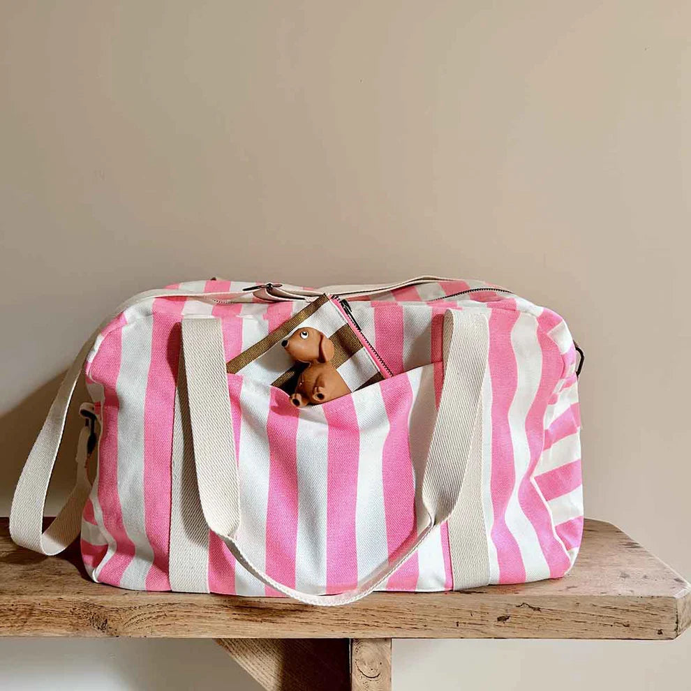 Sac à langer Raphael rayé néon pink - ROSE IN APRIL