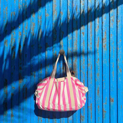 Sac à langer Raphael rayé néon pink - ROSE IN APRIL
