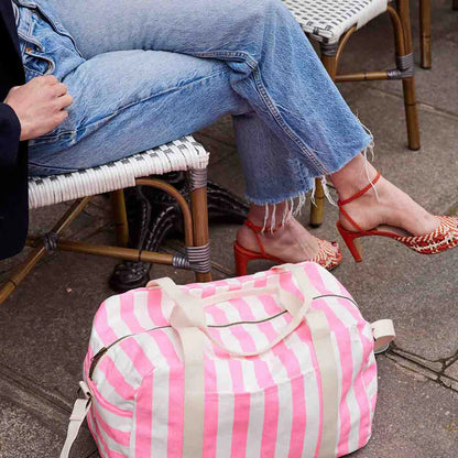 Sac à langer Raphael rayé néon pink - ROSE IN APRIL