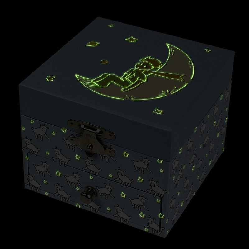 TROUSSELIER - Boîte à musique cube - Le Petit Prince© - Mouton - Phosphorescent