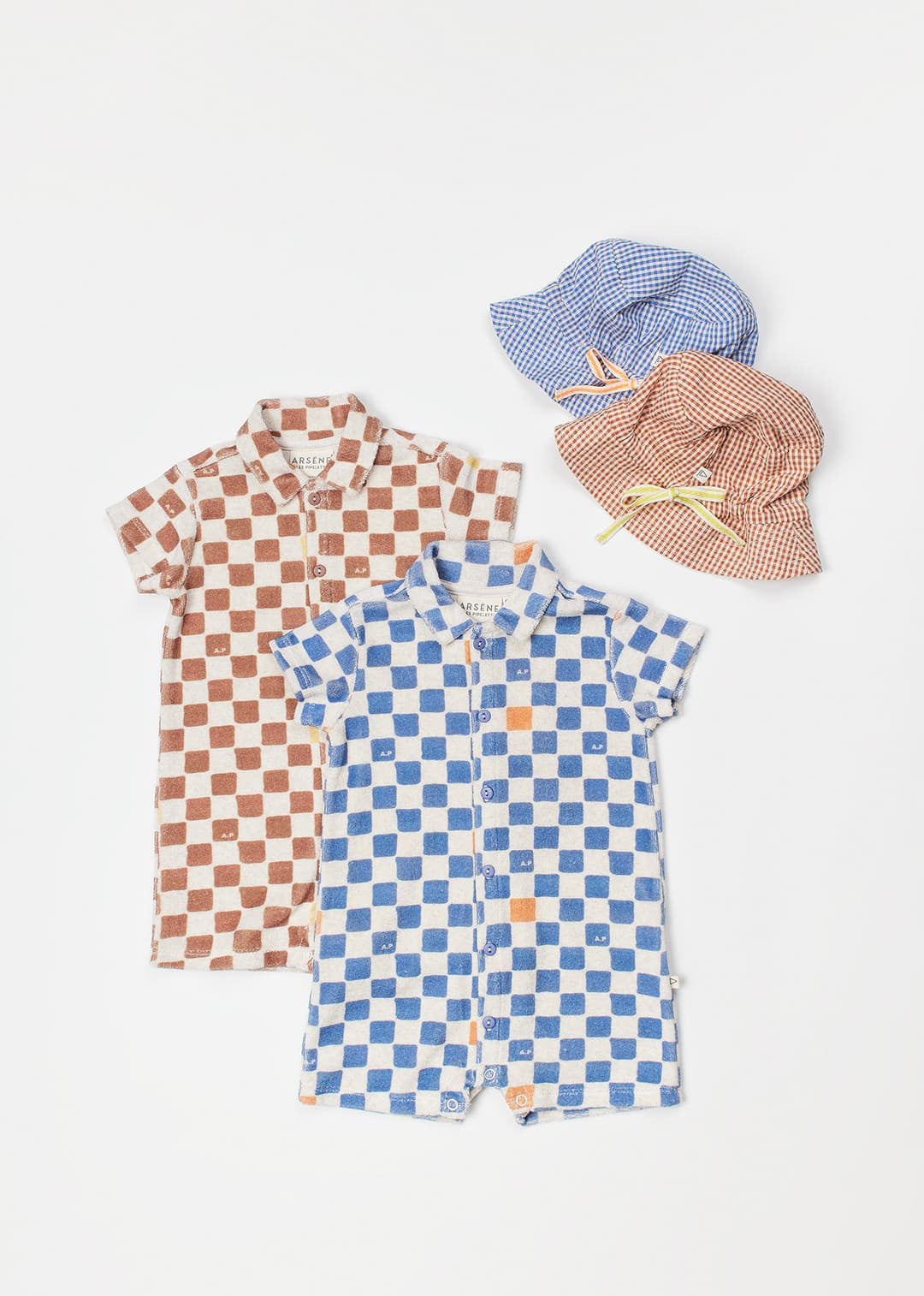 Combishort éponge Damier - ARSENE ET LES PIPELETTES