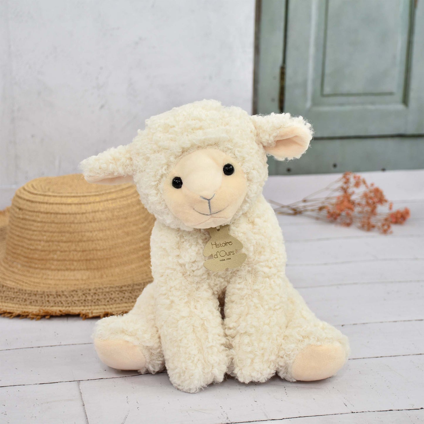 Peluche agneau Vintage Ivoire - 30 cm - HISTOIRE D'OURS