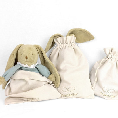 TROUSSELIER - Doudou Musical 25 cm Lapin Nid d'Ange Marinière