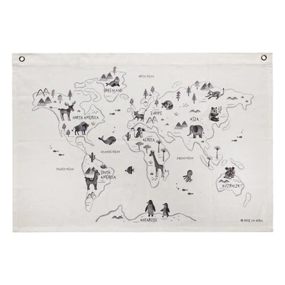 Carte du monde version anglaise - ROSE IN APRIL